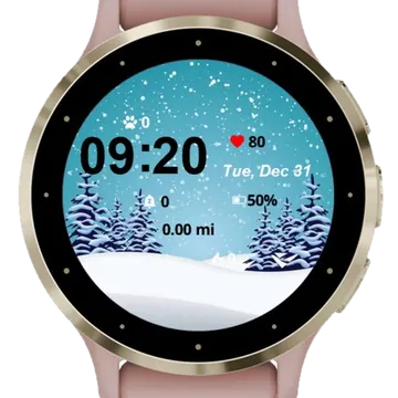 Winter Landscape Clipart Garmin watch face preview