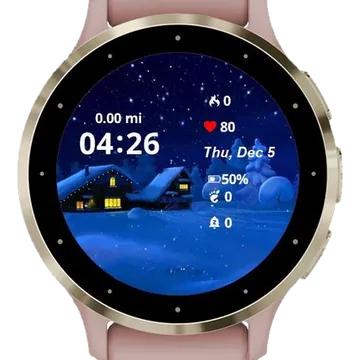 Winter Landscape Festive Garmin watch face preview