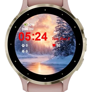 Winter Landscape Lake Garmin watch face preview