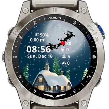 Winter Landscape Portrait Garmin watch face preview