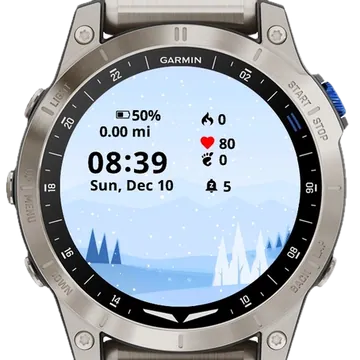 Winter Landscape Snow Garmin watch face preview