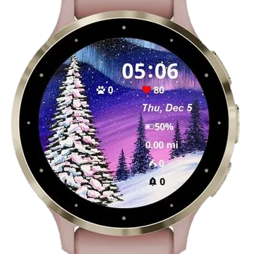 Winter Landscape Snow Garmin watch face preview