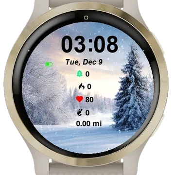 Winter Landscape Snow Trees Garmin watch face preview