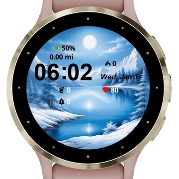 Winter Landscape Snow Garmin watch face preview