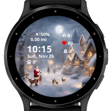 Winter Magic with Santa Claus Garmin watch face preview