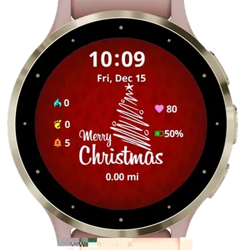 Winter Merry Christmas Garmin watch face preview