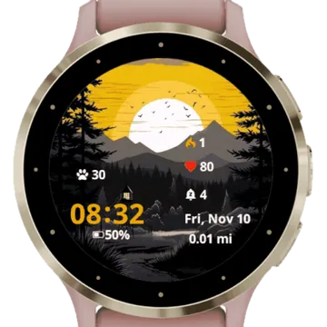 Winter Mountain Garmin watch face preview