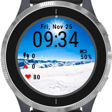 Winter Mountain Sun Garmin watch face preview