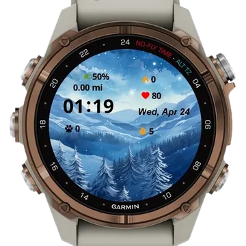 Winter Mountain Garmin watch face preview