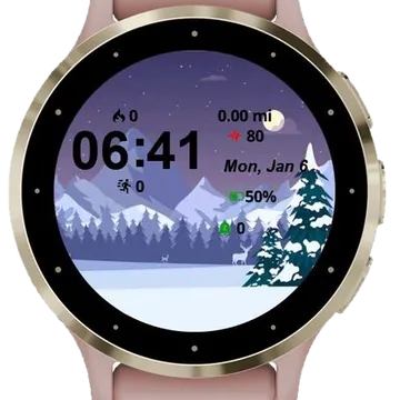 Winter Nature Landscape Portrait Garmin watch face preview