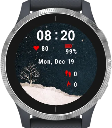 Winter Night Garmin watch face preview