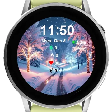 Winter Night Wallpapers Garmin watch face preview