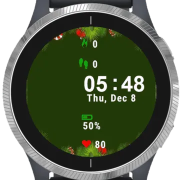 Winter Portrait Green Garmin watch face preview