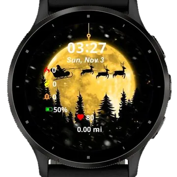 Winter Santa Coming Garmin watch face preview