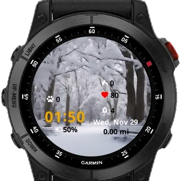 Winter snow Garmin watch face preview