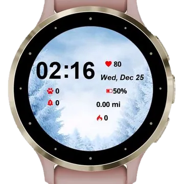 Winter Snow Landscape Garmin watch face preview