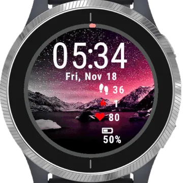Winter Snow Night Garmin watch face preview