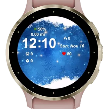 Winter Snowflakes Garmin watch face preview