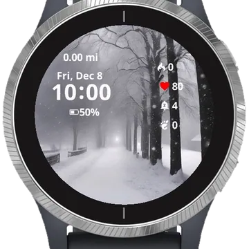 Winter Snowing Garmin watch face preview