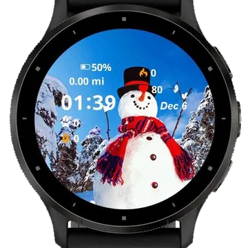 Winter Snowman Hats Garmin watch face preview