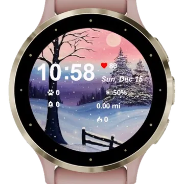 Winter Tree Garmin watch face preview