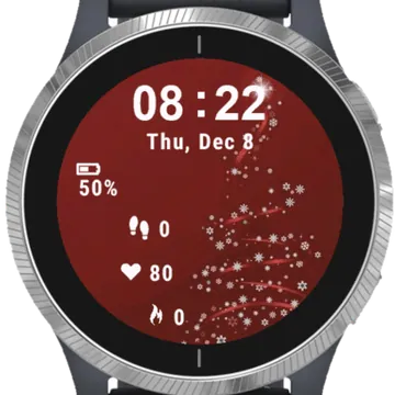 Winter Tree Christmas Garmin watch face preview