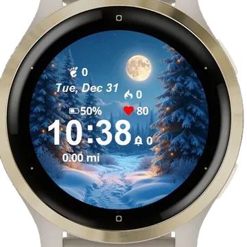 Winter Tree Landscape Snow Garmin watch face preview