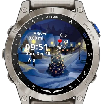 Winter Tree Light Garmin watch face preview