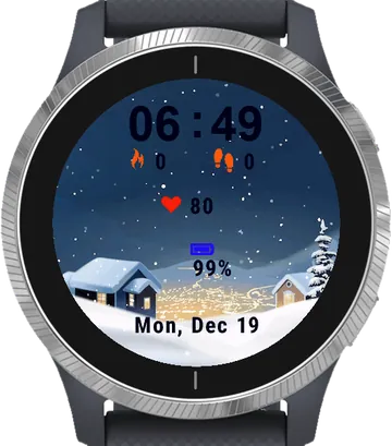 Winter Village Garmin watch face preview
