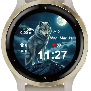 Wolf Garmin watch face preview