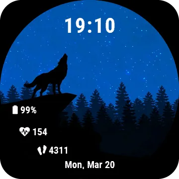 Wolforest Garmin watch face preview