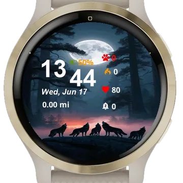 Wolves Standing Top Rock Garmin watch face preview