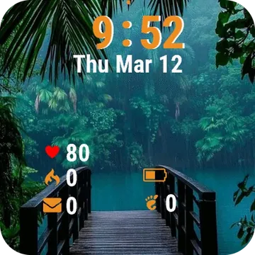 Wooden Bridge Garmin watch face preview