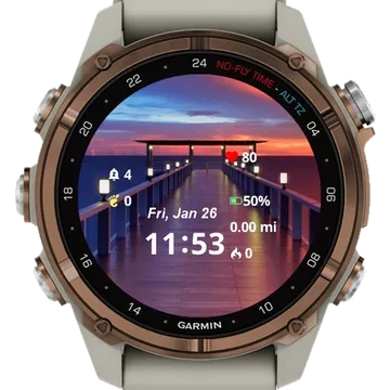 Wooden Bridge Garmin watch face preview