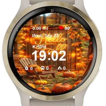 Wooden Chair Sitting Grass Garmin watch face preview