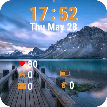 Wooden Dock Garmin watch face preview