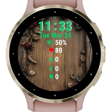 Wooden Frame Garmin watch face preview