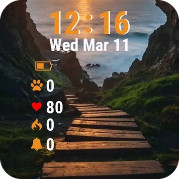 Wooden Walkway Garmin watch face preview