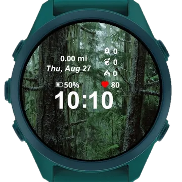 Woods Moss Them Garmin watch face preview