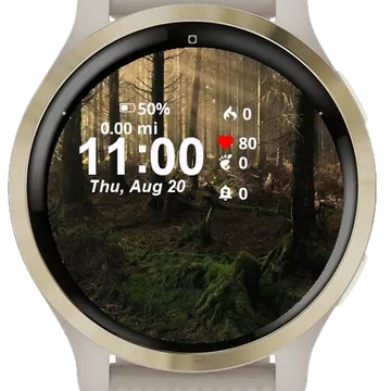 Woods Moss Trees Garmin watch face preview