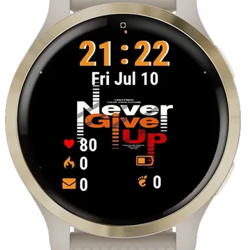 Words Never Give Up Garmin watch face preview