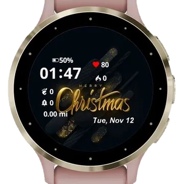 Year Merry Christmas Garmin watch face preview