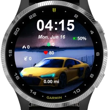 Yellow Audi Garmin watch face preview