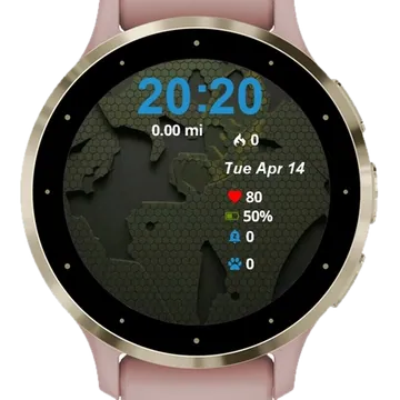 Yellow Black Hexagon Garmin watch face preview