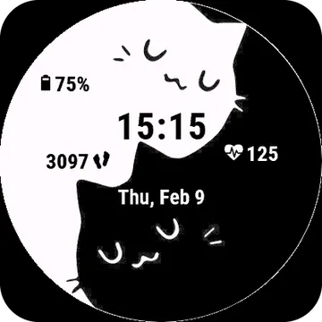YinYangCats Garmin watch face preview