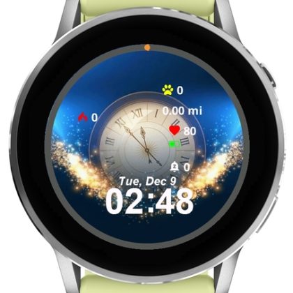 Clock Glowing Face Blue
