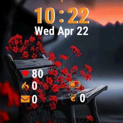 Bench Red Flowers