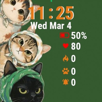 Painting Three Cats Green