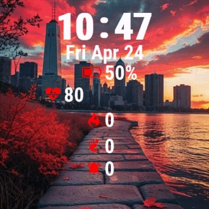 Red Sunset Over City
