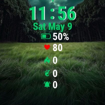 Dark Sky Green Field Trees